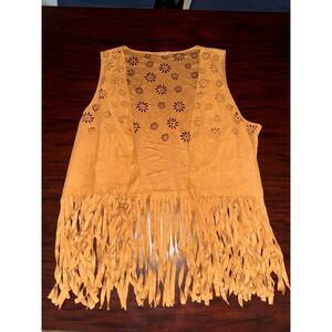 Spirit Halloween Fringed Hippie Vest Size Large/X-Large